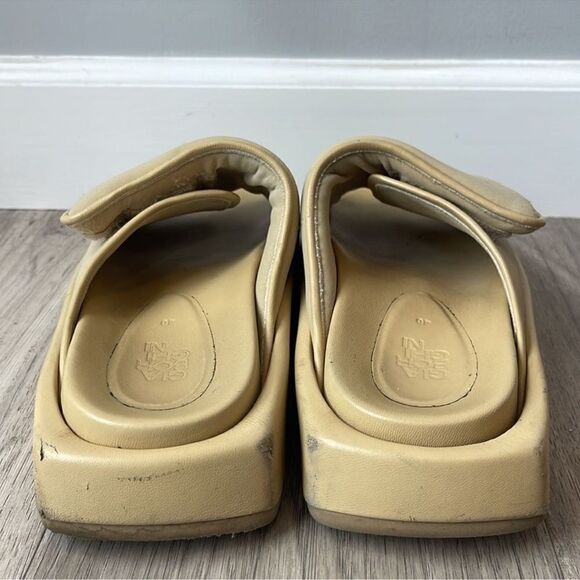 Gia Borghini Chunky Slide Stitched Puffy Sandals Yellow Cream - Picture 4 of 9